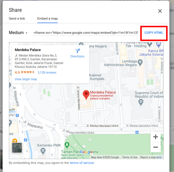 Isi lokasi dan link