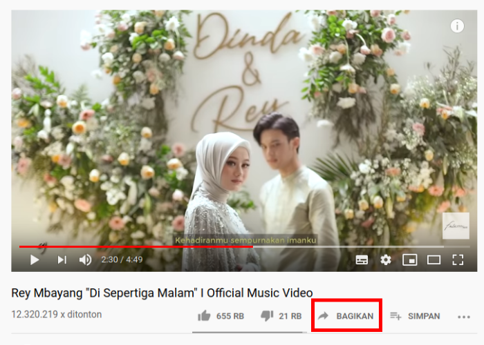 Buka dashboard Acara